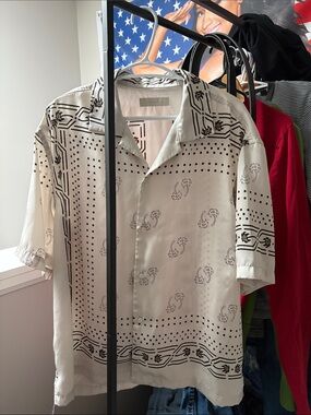 Beach bandana button up polo shirt men’s